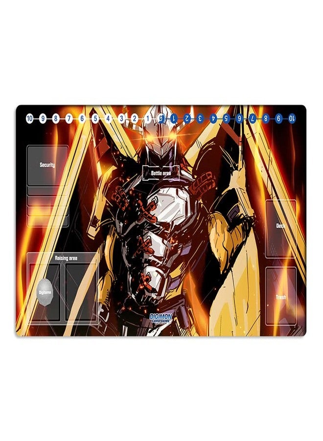 Mlikemat New Mlikemat Anime Digimon Playmat WarGreymon Trading Card Game Mat DTCG Mat with Zones + Free Bag - Image 1